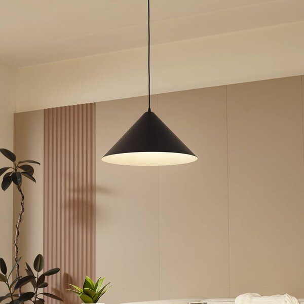 Lampa wisząca Clarine Lindby, możliwość ściemniania, czarny, salon / jadalnia, metal, nowoczesny