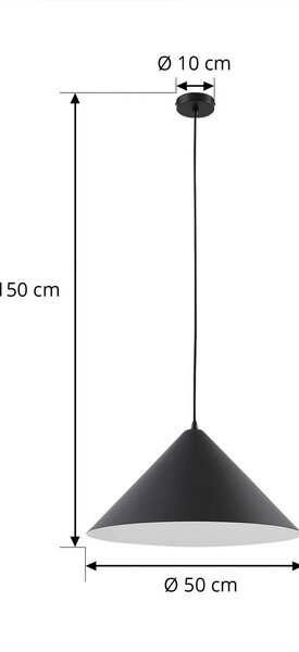 Lampa wisząca Clarine Lindby, możliwość ściemniania, czarny, salon / jadalnia, metal, nowoczesny