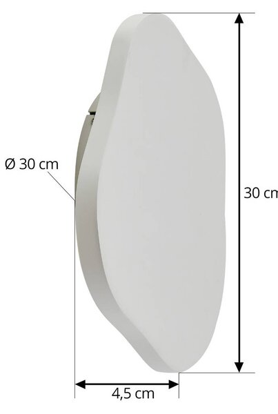 Kinkiet LED Nielson Lindby, możliwość ściemniania, biały / opal, salon / jadalnia, gips / glina, nowoczesny