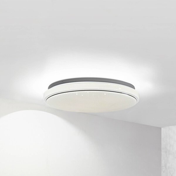 Lampa sufitowa LED Glamo Lindby, chromowy / srebrny, łazienka, metal, nowoczesny