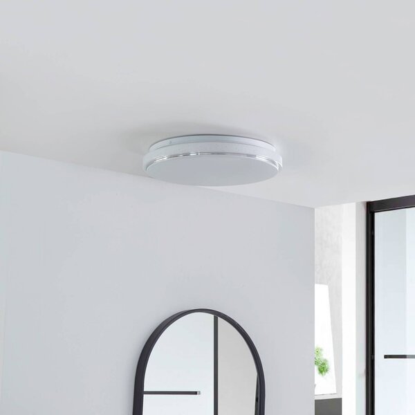 Lampa sufitowa LED Glamo Lindby, chromowy / srebrny, łazienka, metal, nowoczesny