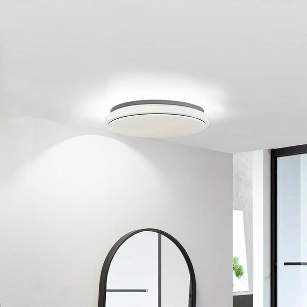 Lampa sufitowa LED Glamo Lindby, chromowy / srebrny, łazienka, metal, nowoczesny