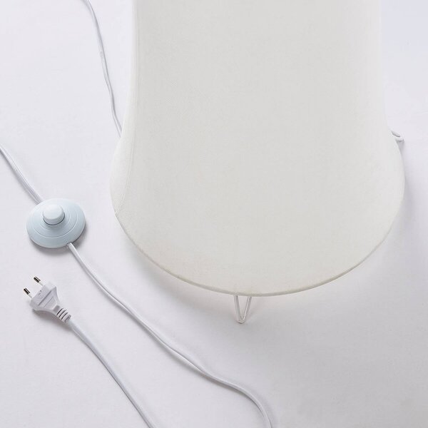 Lampa stojąca Liana Lindby, biały / opal, salon / jadalnia, tkanina / materiał / jedwab, nowoczesny