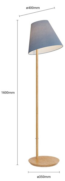 Lampa stojąca Jinda Lucande, niebieski, salon / jadalnia, tkanina / materiał / jedwab, skandynawski