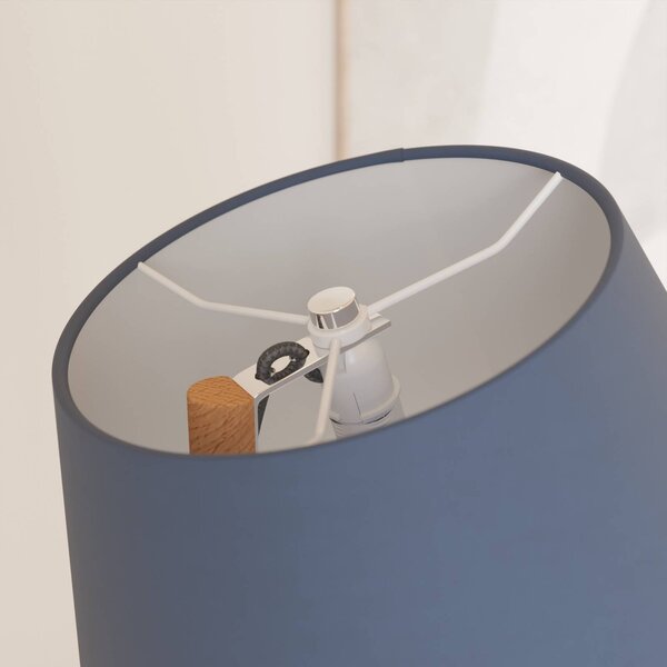 Lampa stojąca Jinda Lucande, niebieski, salon / jadalnia, tkanina / materiał / jedwab, skandynawski