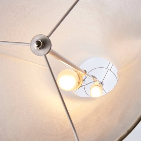 Lampa stojąca Liana Lindby, biały / opal, salon / jadalnia, tkanina / materiał / jedwab, nowoczesny