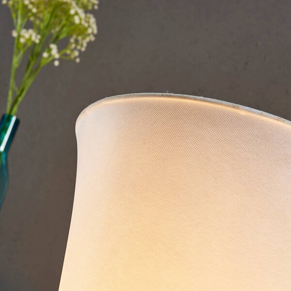 Lampa stojąca Liana Lindby, biały / opal, salon / jadalnia, tkanina / materiał / jedwab, nowoczesny