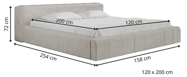 Łóżko tapicerowane z pojemnikiem i stelażem 120x200 Lipari Brązowe