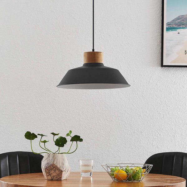 Lampa wisząca Nefeli Lindby, możliwość ściemniania, czarny, salon / jadalnia, metal, vintage