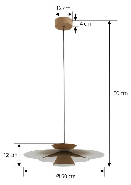 Lampa wisząca Livie Lucande, możliwość ściemniania, kremowy / amber, salon / jadalnia, nowoczesny