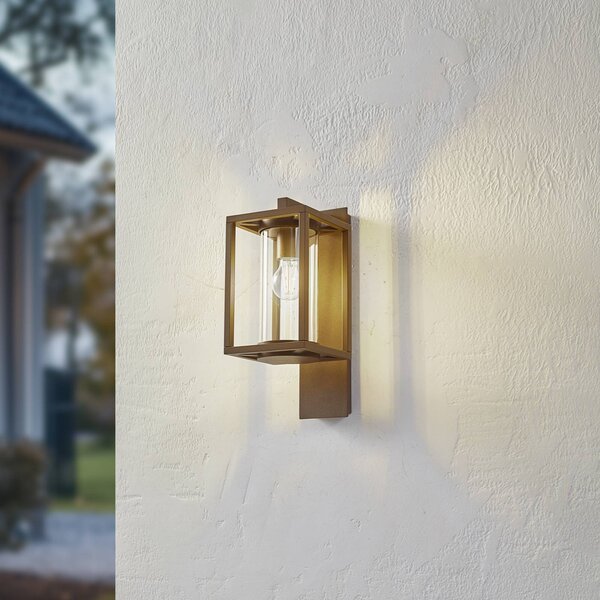 Lucande kinkiet zewnętrzny Ferda, lampa wisząca, ciemny brąz, szkło