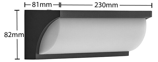 Kinkiet zewnętrzny LED Aune Lucande, czarny, aluminium, nowoczesny