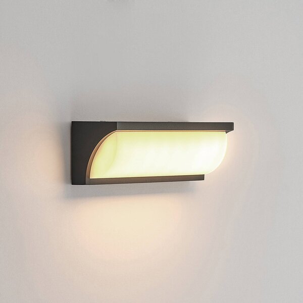 Kinkiet zewnętrzny LED Aune Lucande, czarny, aluminium, nowoczesny