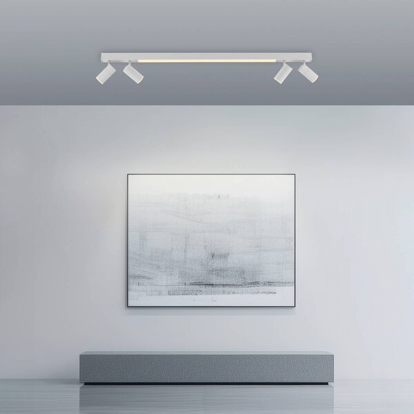 PURE Lampa sufitowa LED Pure Lines, możliwość ściemniania, biały / opal, salon / jadalnia, metal, nowoczesny