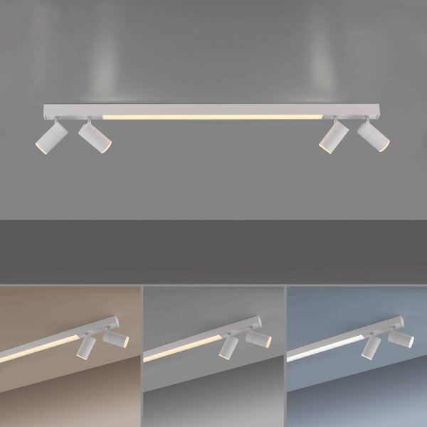 PURE Lampa sufitowa LED Pure Lines, możliwość ściemniania, biały / opal, salon / jadalnia, metal, nowoczesny