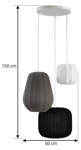 Lampa wisząca Helin Lindby, możliwość ściemniania, multikolor, salon / jadalnia, tkanina / materiał / jedwab, skandynawski