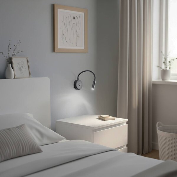 Kinkiet Lagos USB TK Lighting, czarny, sypialnia, metal, nowoczesny