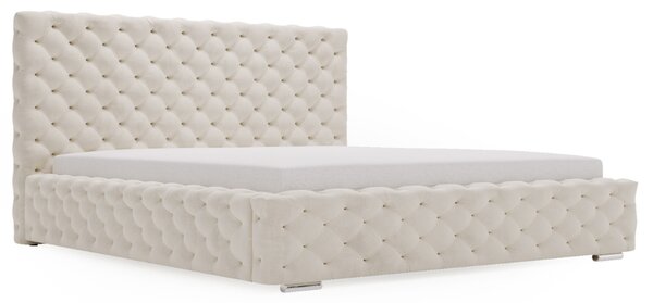 Łóżko tapicerowane z pojemnikiem i stelażem 120x200 Astra Beżowy