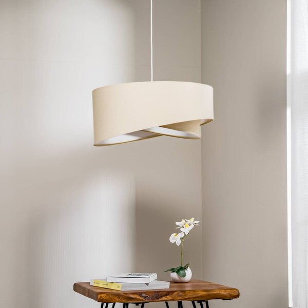 Lampa wisząca Vivien Maco Design, możliwość ściemniania, kremowy / amber, salon / jadalnia, tkanina / materiał / jedwab, nowoczesny