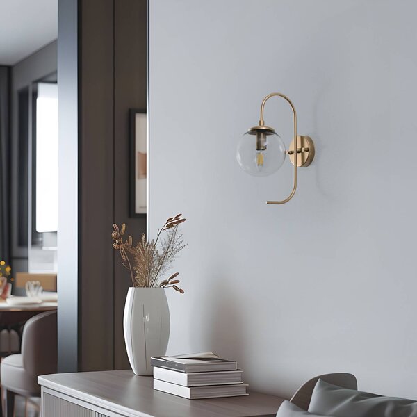 Lampa wisząca Jewel Opviq, możliwość ściemniania, mosiężny / złoty, salon / jadalnia, szkło