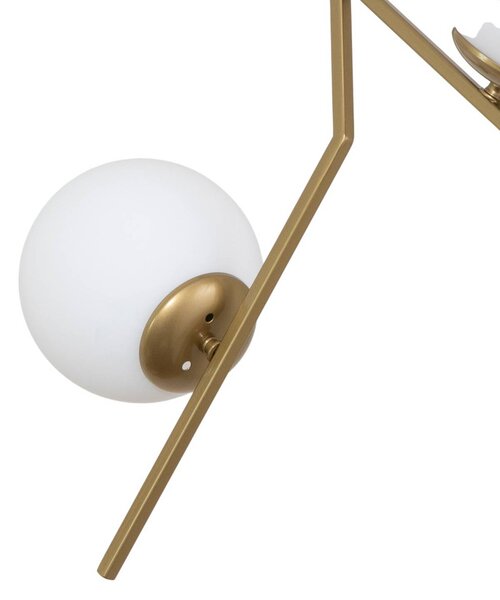 Lampa wisząca szklana Dolunay Opviq, możliwość ściemniania, mosiężny / złoty, salon / jadalnia, metal, nowoczesny