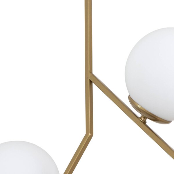 Lampa wisząca szklana Dolunay Opviq, możliwość ściemniania, mosiężny / złoty, salon / jadalnia, metal, nowoczesny
