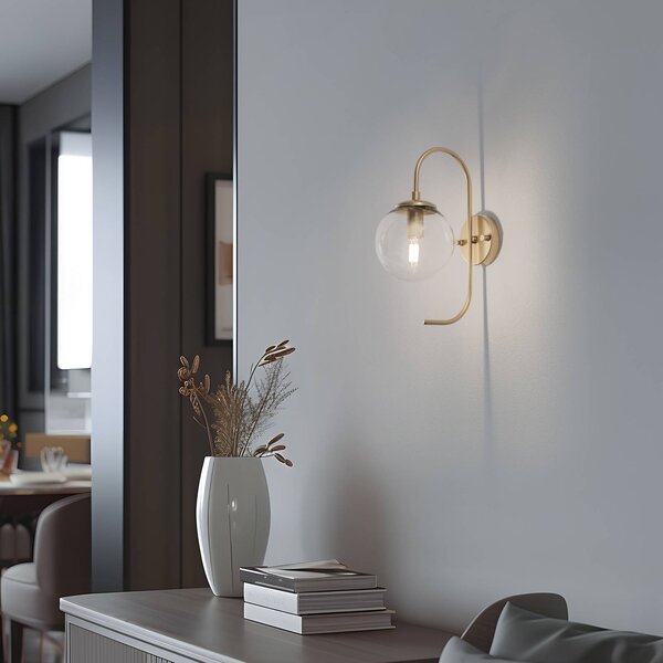 Lampa wisząca Jewel Opviq, możliwość ściemniania, mosiężny / złoty, salon / jadalnia, szkło