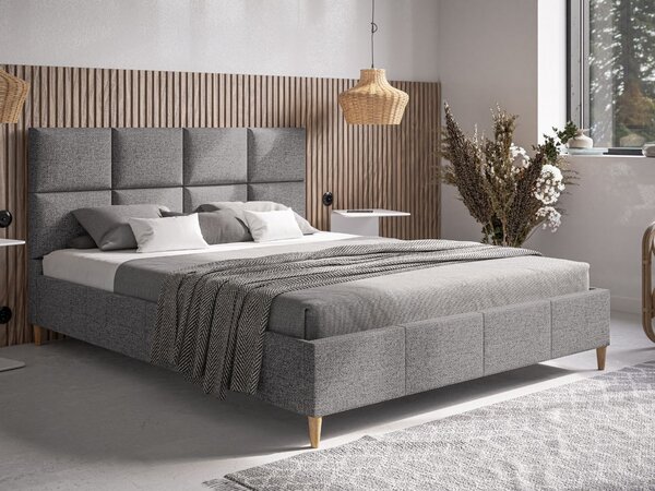 Łóżko tapicerowane ze stelażem 120x200 Luxe szary