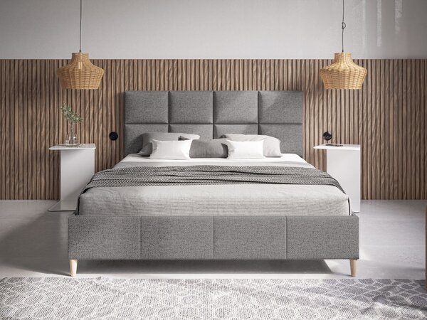 Łóżko tapicerowane ze stelażem 120x200 Luxe szary