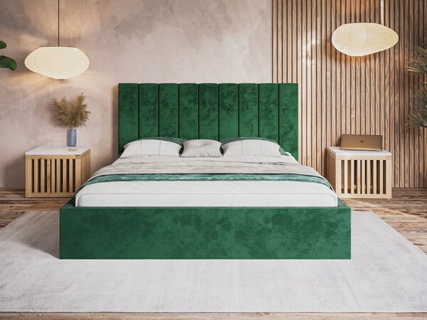 Łóżko tapicerowane z pojemnikiem i stelażem 120x200 Sesto zielone