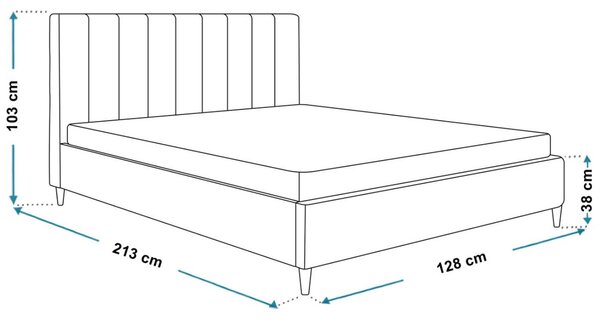 Łóżko tapicerowane ze stelażem 120x200 Snazi Ciemny szary