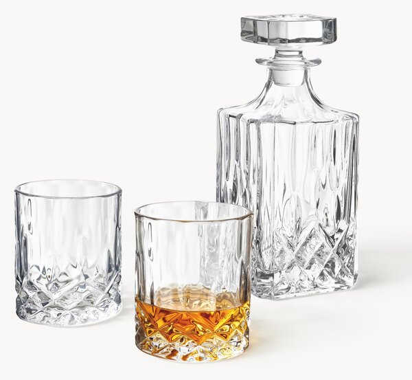 Komplet szklanek do whisky z tłoczonym wzorem George, 3 elem