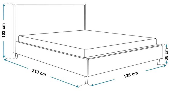 Łóżko tapicerowane ze stelażem 120x200 Grenada Szary