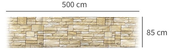 Osłona balkonowa z motywem kamienia dekoracyjnego - 500 x 85 cm