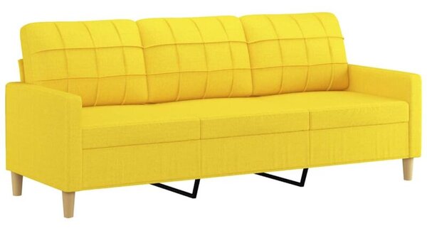 Sofa 3-osobowa, jasnoÅ¼Ã³Åta, 180 cm, tapicerowana tkaninÄ
