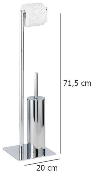 Stojak na papier toaletowy i szczotkę RECCO do WC - 2w1, WENKO