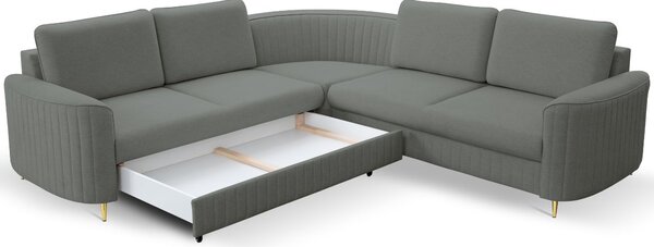 Narożnik L Prawy z funkcją spania i pojemnikiem Limon Szary