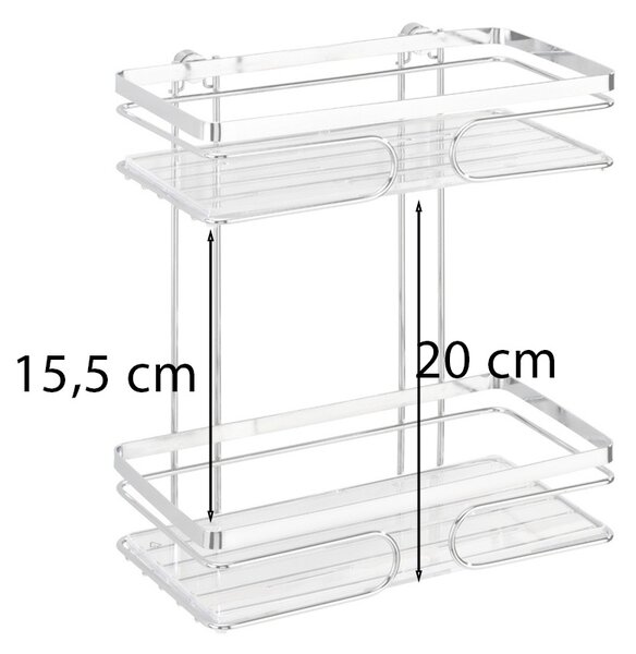 Półka łazienkowa PREMIUM pod prysznic, 2 poziomy - stal nierdzewna, WENKO