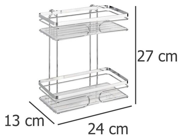 Półka łazienkowa PREMIUM pod prysznic, 2 poziomy - stal nierdzewna, WENKO