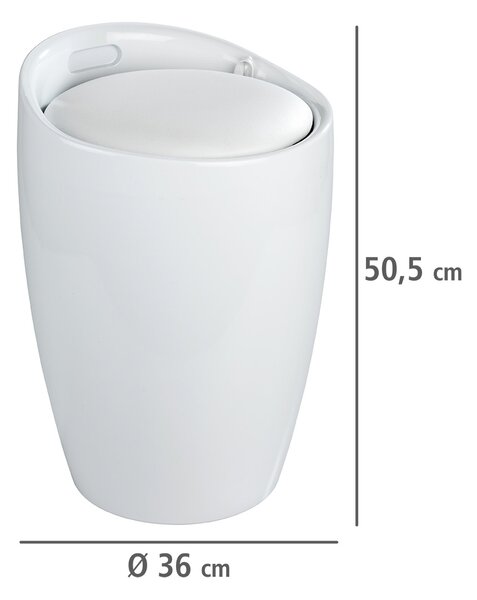 Pufa CANDY WHITE - kosz na pranie, 2 w 1 , WENKO