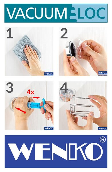 Wieszaki na przyssawki Vacuum-Loc, 2 sztuki w komplecie, WENKO