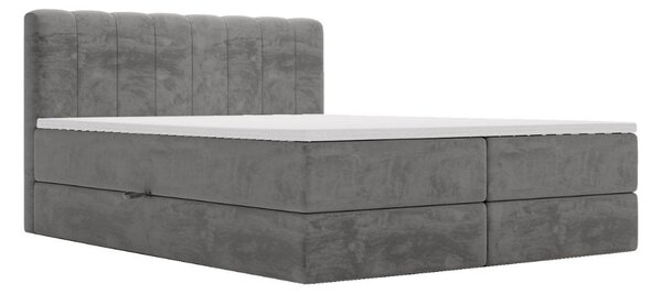 Łóżko kontynentalne z pojemnikami na pościel 120x200 Forte Szare
