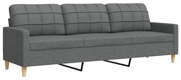Sofa 3-osobowa, ciemnoszara, 210 cm, tapicerowana tkaninÄ
