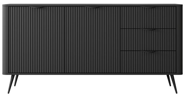 Komoda z szufladami i drzwiami 163 cm Latina Czarna