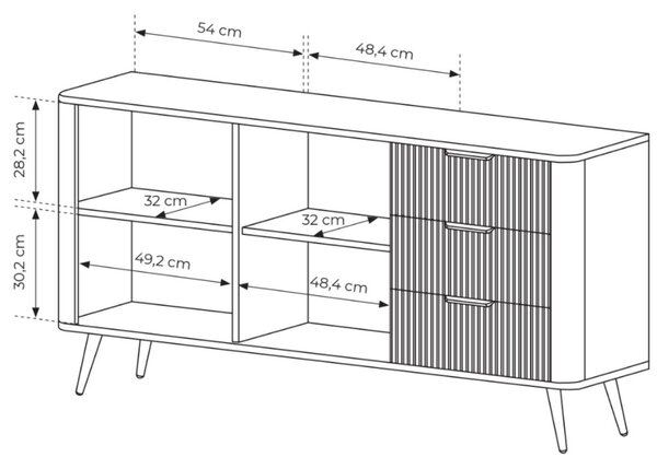 Komoda z drzwiami i szufladami 163 cm Latina Biała