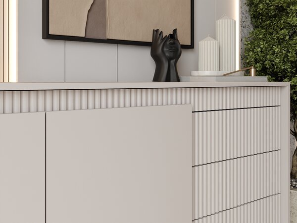 Komoda z drzwiami i szufladami 153 cm Sorano Beżowa