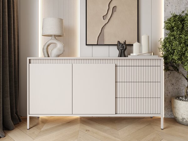 Komoda z drzwiami i szufladami 153 cm Sorano Beżowa