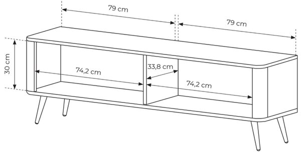 Szafka pod telewizor z drzwiczkami 160 cm Latina Czarna
