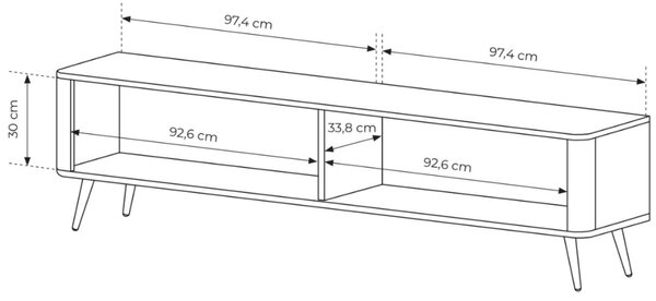 Szafka pod telewizor z drzwiczkami 200 cm Latina Beżowa