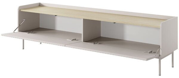 Szafka pod telewizor z drzwiczkami 181 cm Abios Beżowa, Dąb Scandi